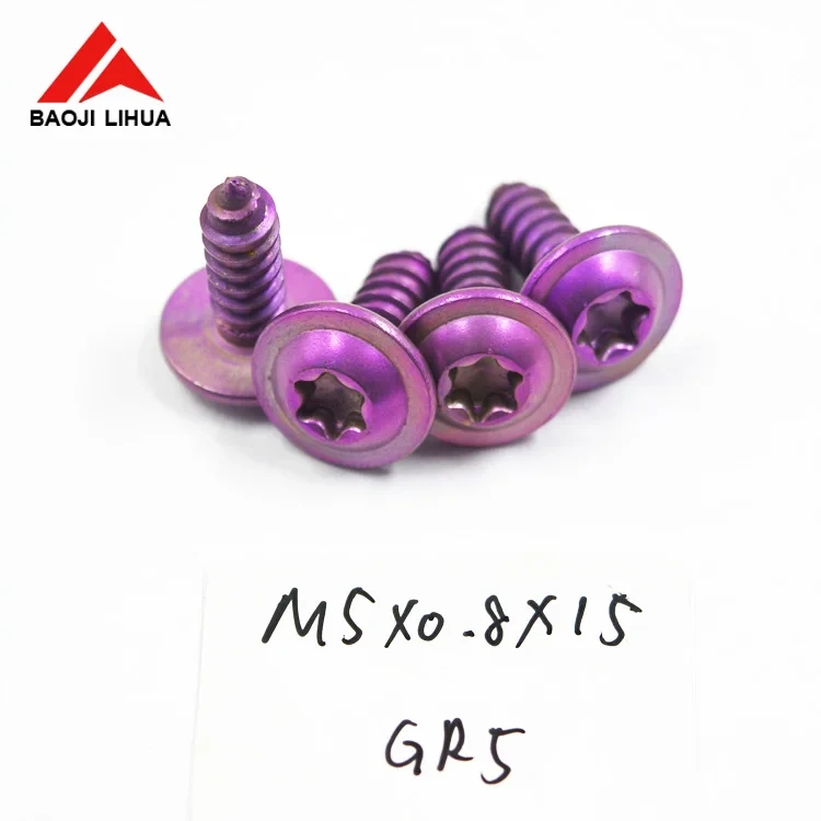 Ti6Al4V titanium pan head tapping screw M6 x 2.5 x 20mm