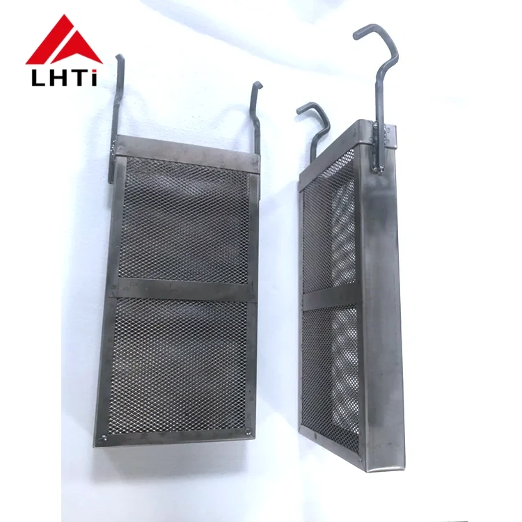 titanium basket mesh to hook with PP anode bags for Electroplating