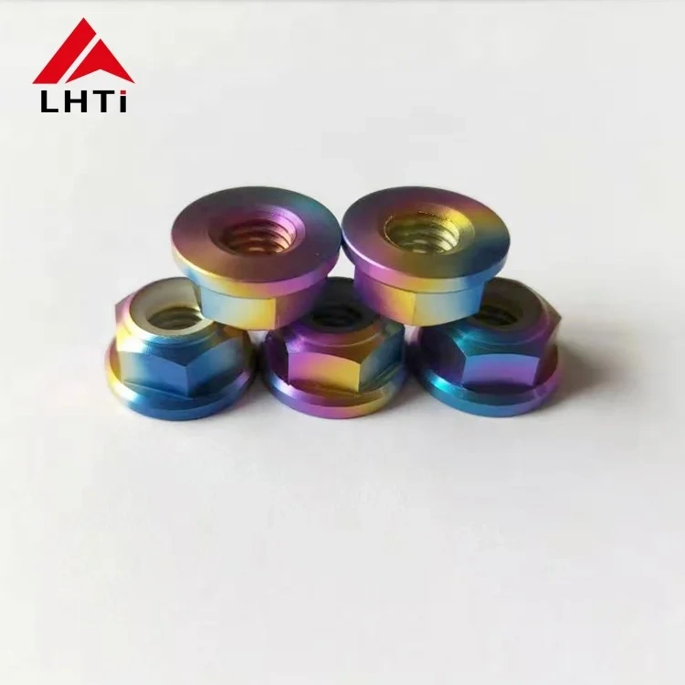 DIN6923 M5 M6 M8 M10 M12 M14 M16 M20 gr5 titanium hex flange nuts