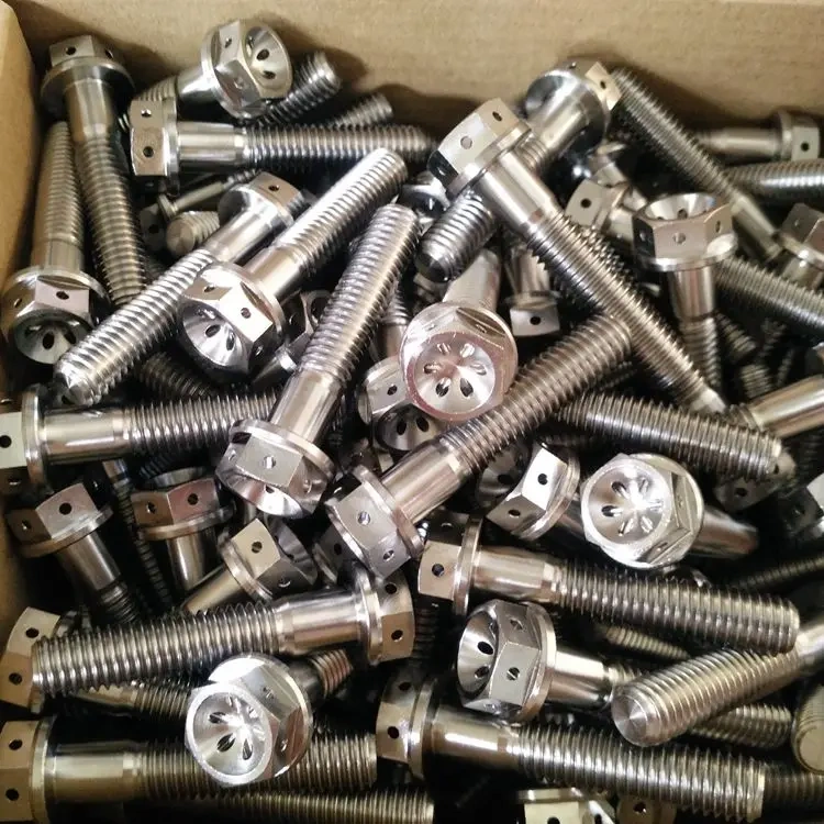 M6 m8 m10 titanium hex flange bolts racing bolts with six holes  locking for motorcycle