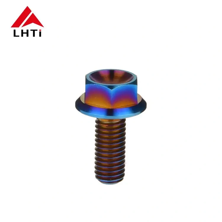 Flange Bolt Dimple Head Rainbow Colors Bolts for Motorcycle M8 Titanium 10-15days Machining,cnc CN;SHA LHTI Din6921,iso 7380