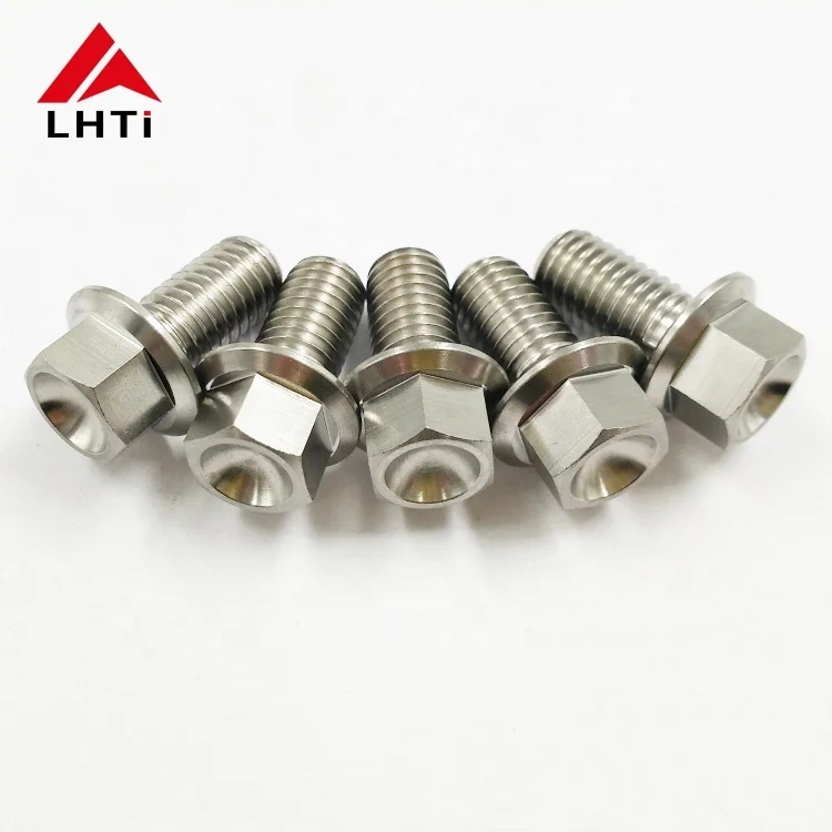 Factory price M6 m8 m10 Hex Flange Bolt Custom GR5 Titanium DIN6921 heng gold titanium racing bolts for motorcycle