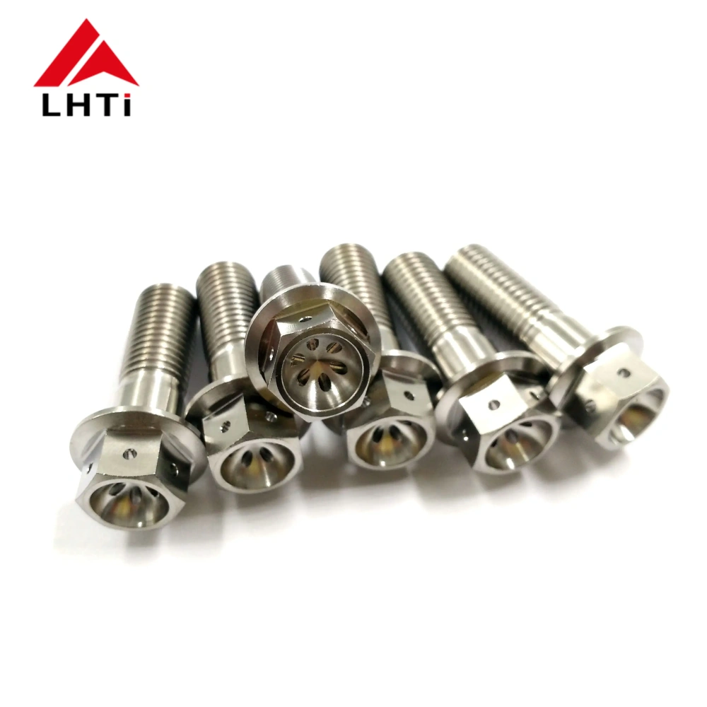 M6 m8 m10 titanium hex flange bolts racing bolts with six holes  locking for motorcycle