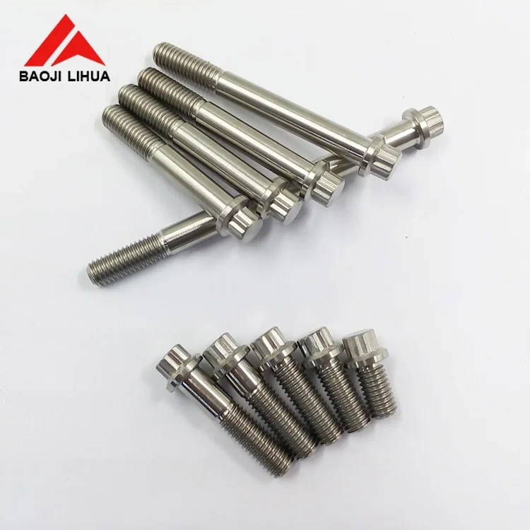 Titanium 12 point flange bolts ,UNF Thread,dimple holes at head,Aerospace Grade