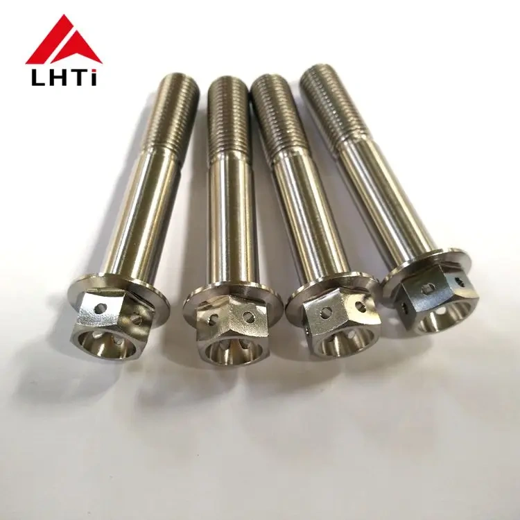 M6 m8 m10 titanium hex flange bolts racing bolts with six holes  locking for motorcycle