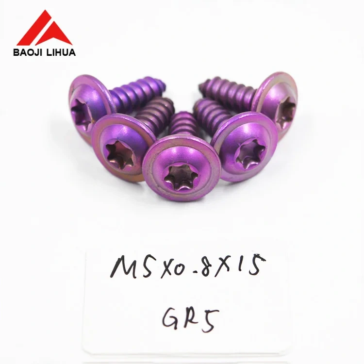 Ti6Al4V titanium pan head tapping screw M6 x 2.5 x 20mm