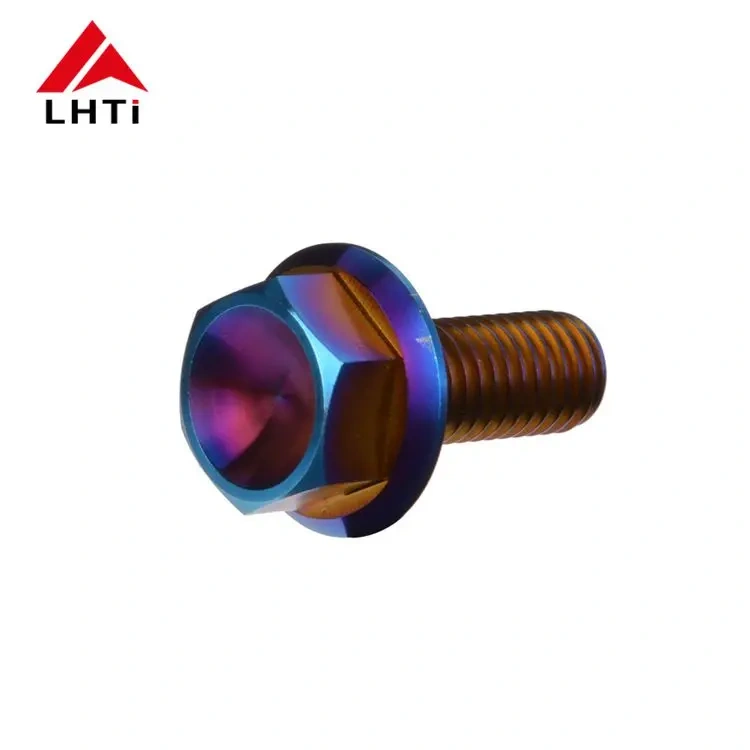 Flange Bolt Dimple Head Rainbow Colors Bolts for Motorcycle M8 Titanium 10-15days Machining,cnc CN;SHA LHTI Din6921,iso 7380