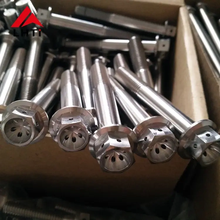 M6 m8 m10 titanium hex flange bolts racing bolts with six holes  locking for motorcycle
