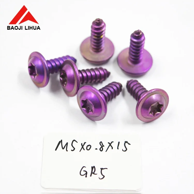 Ti6Al4V titanium pan head tapping screw M6 x 2.5 x 20mm