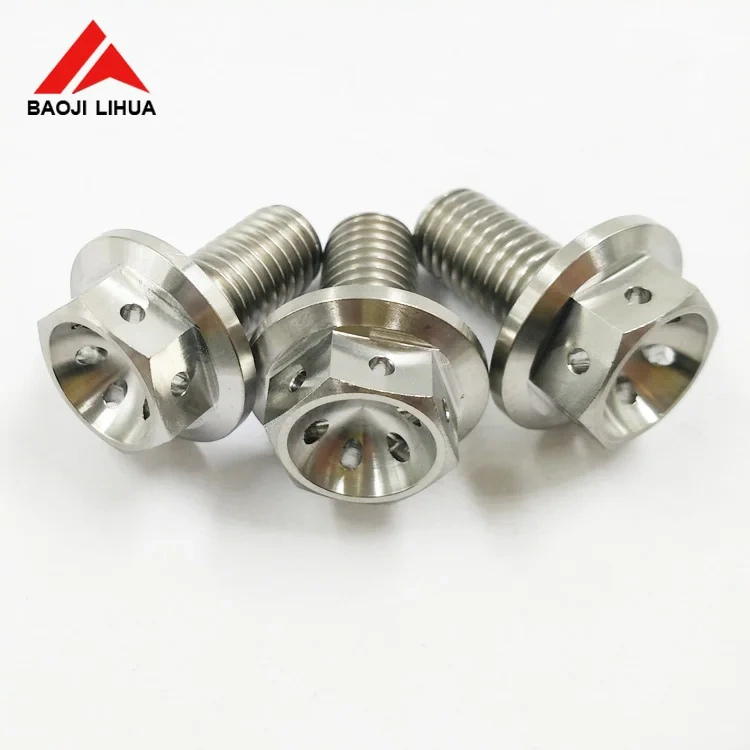 M6x1.0 Titanium Flange hex Race spec bolt drilled