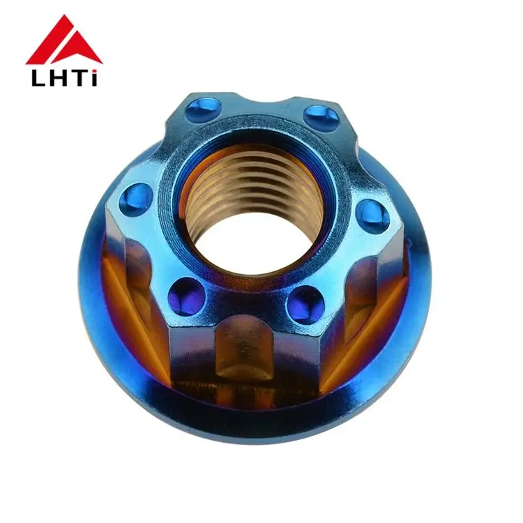 M8 M10 Gr5 titanium hex flange nuts  rear axle nuts hub wheel nuts