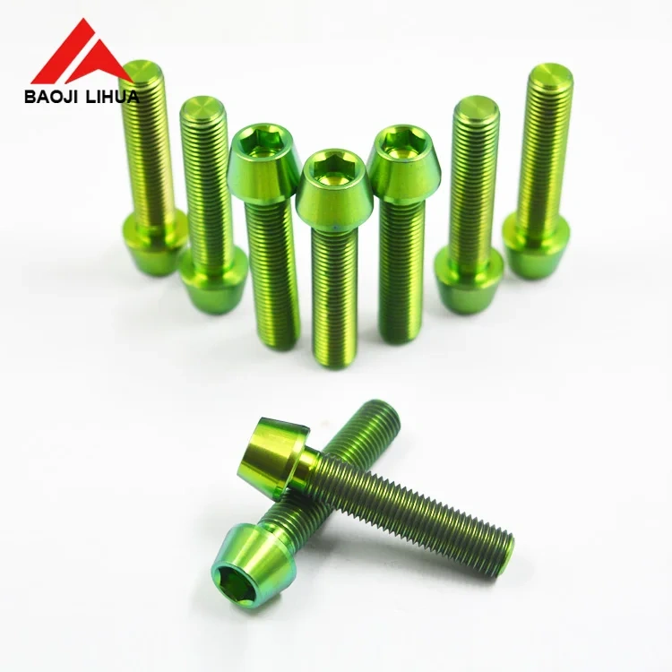 Colored titanium screw m5 m6 m8 green,blue anodized titanium bolts for bicycle