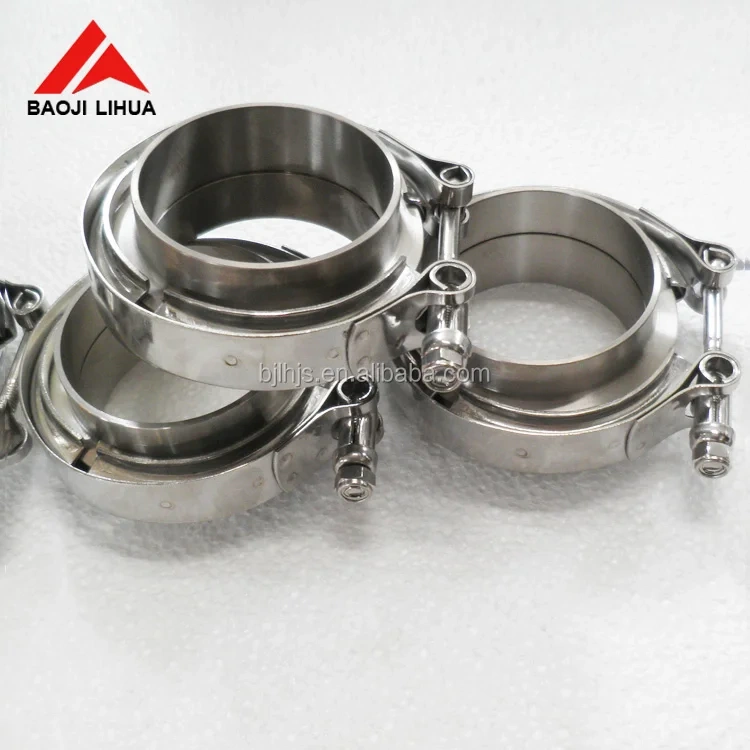 Titanium exhaust pipe muffler Auto flange v band clamp set