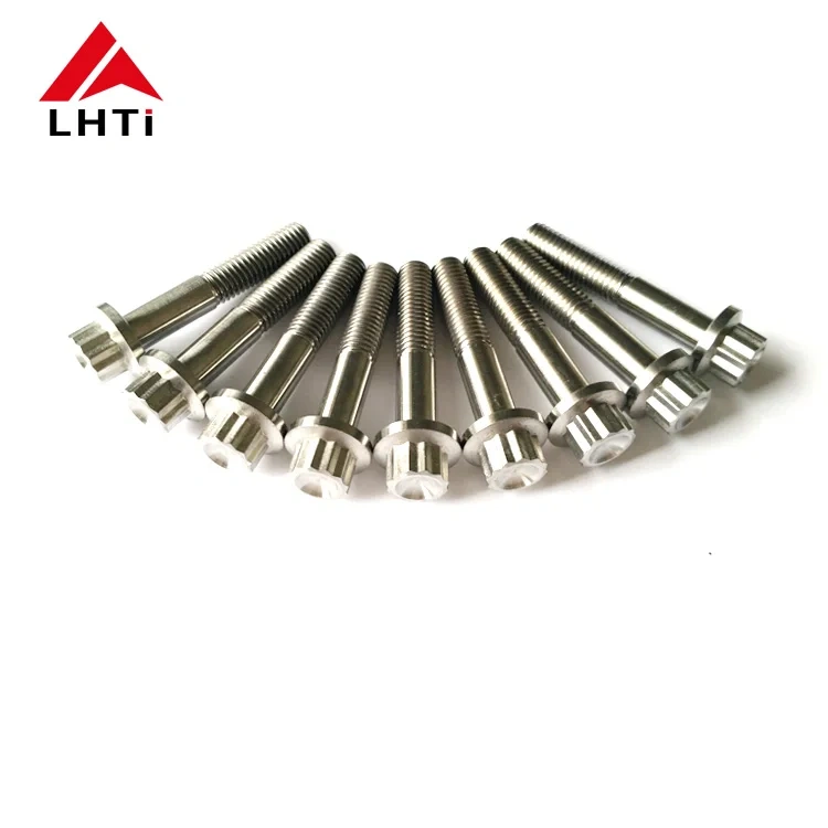 M7 TI GR5 Titanium Bolt 12 Point Flanged Head Split Rim Bolt & nut For 3 Piece Wheels