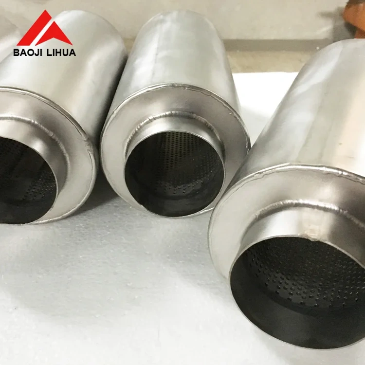gr2 titanium muffler silencer 3inch Input output for motorcycle exhaust pipe