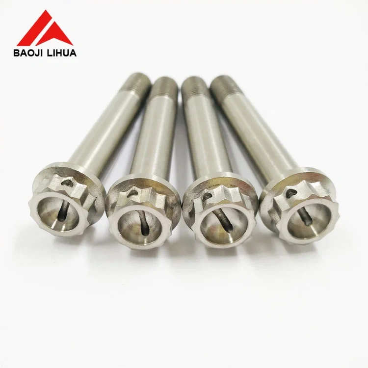 Titanium 12 point flange bolts ,UNF Thread,dimple holes at head,Aerospace Grade