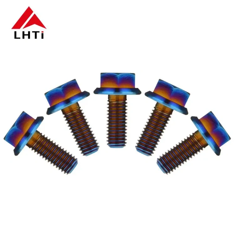 Flange Bolt Dimple Head Rainbow Colors Bolts for Motorcycle M8 Titanium 10-15days Machining,cnc CN;SHA LHTI Din6921,iso 7380
