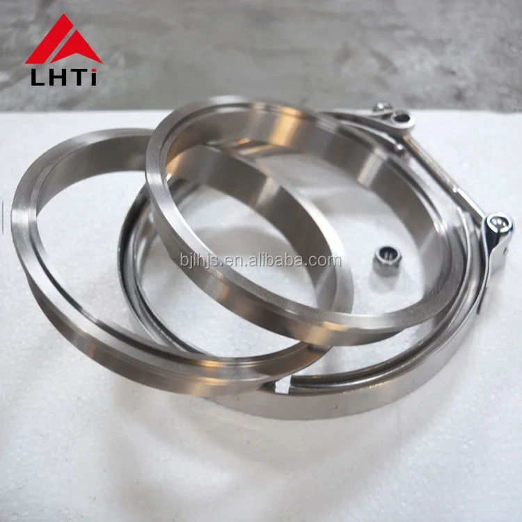 Titanium exhaust pipe muffler Auto flange v band clamp set