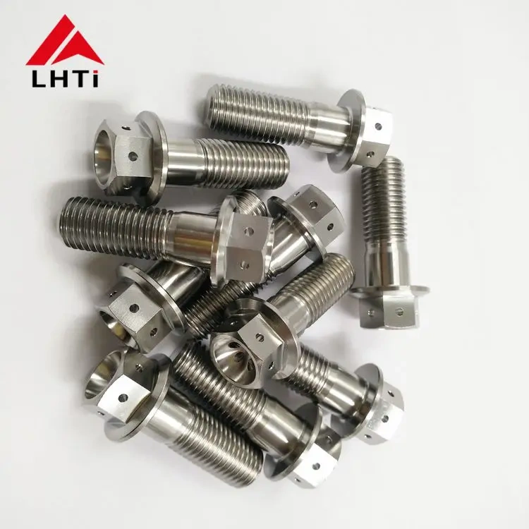 M6 m8 m10 titanium hex flange bolts racing bolts with six holes  locking for motorcycle