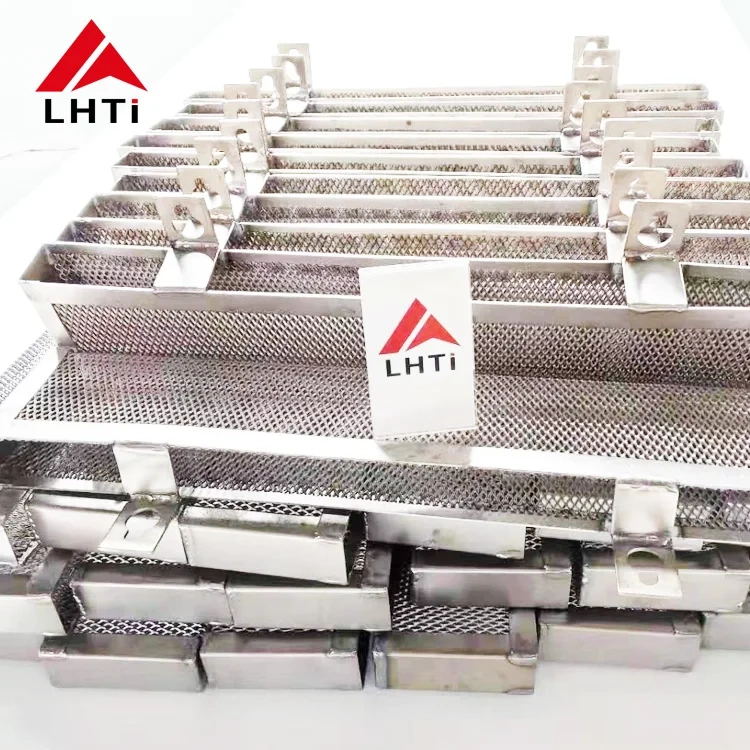 Gr2 gr5 customized shape titanium anodizing basket in bulk with PP bags