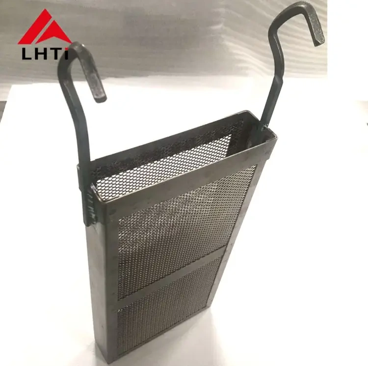 titanium basket mesh to hook with PP anode bags for Electroplating