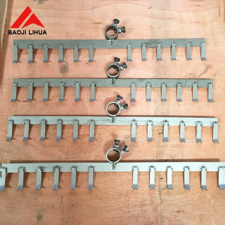 Customized clamp gr1 titanium anodizing rack for water treatment