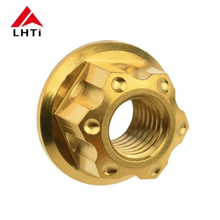 Gr5 titanium flange nut titanium rear wheel axle spindle nut for motorcycle