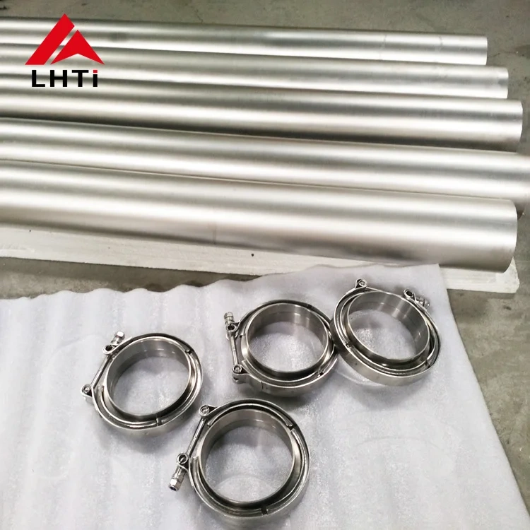 3.0inch titanium v band clamp Flange set with two titanium gr2 flange and one pcs ss 304 pipe clamp