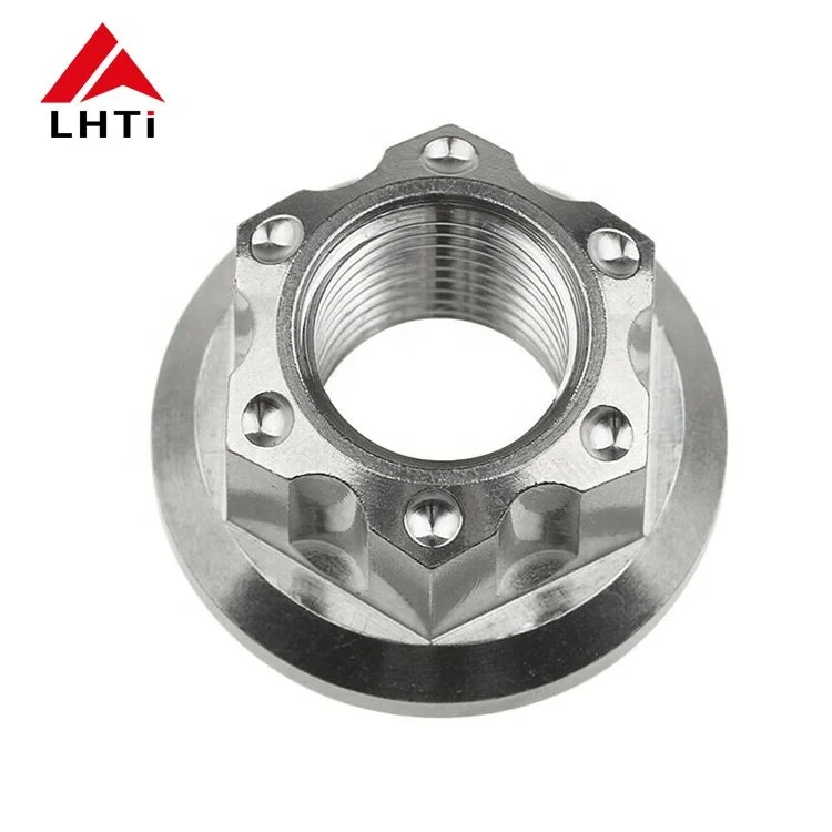 Gr5 titanium flange nut titanium rear wheel axle spindle nut for motorcycle