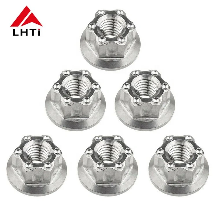 Gr5 titanium flange nut titanium rear wheel axle spindle nut for motorcycle