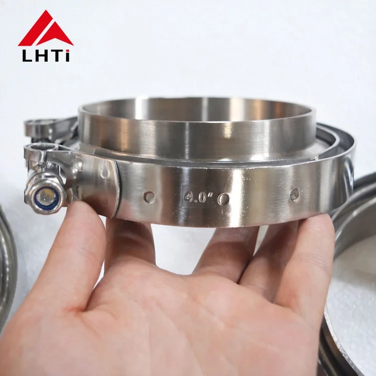 3.0inch titanium v band clamp Flange set with two titanium gr2 flange and one pcs ss 304 pipe clamp