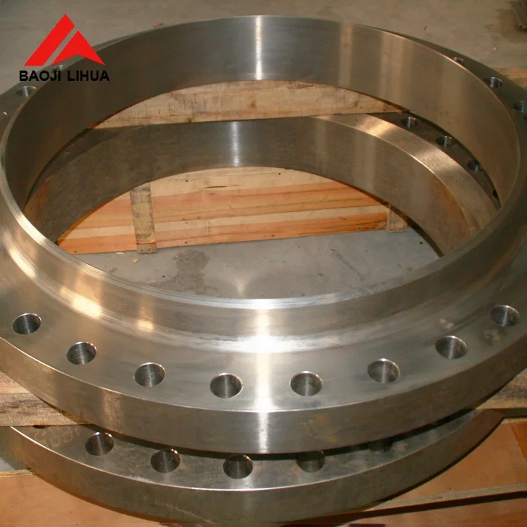 Baoji lihua custom flanges for large heat exchangers, pressure vessels, pipe valves Titanium Non-standard flange