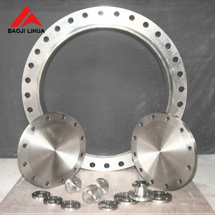 Baoji lihua custom flanges for large heat exchangers, pressure vessels, pipe valves Titanium Non-standard flange