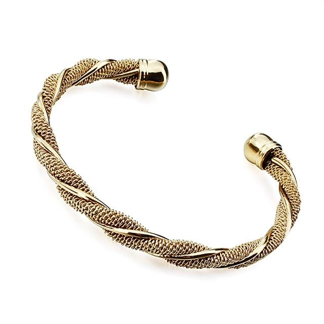 High end copper plated rhodium gold rope bracelet for women