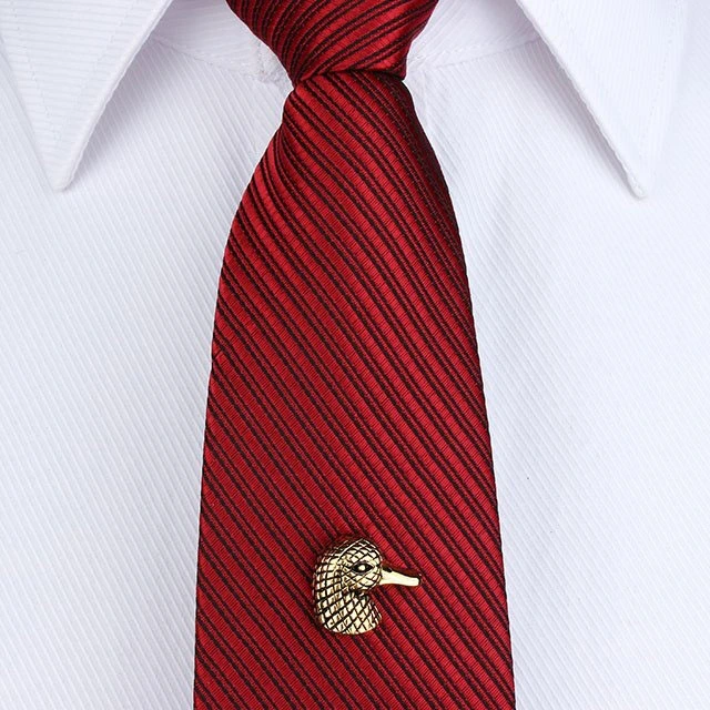 Men's Tie Tack Duck Head Pattern Men Necktie Accessory- HAWSON