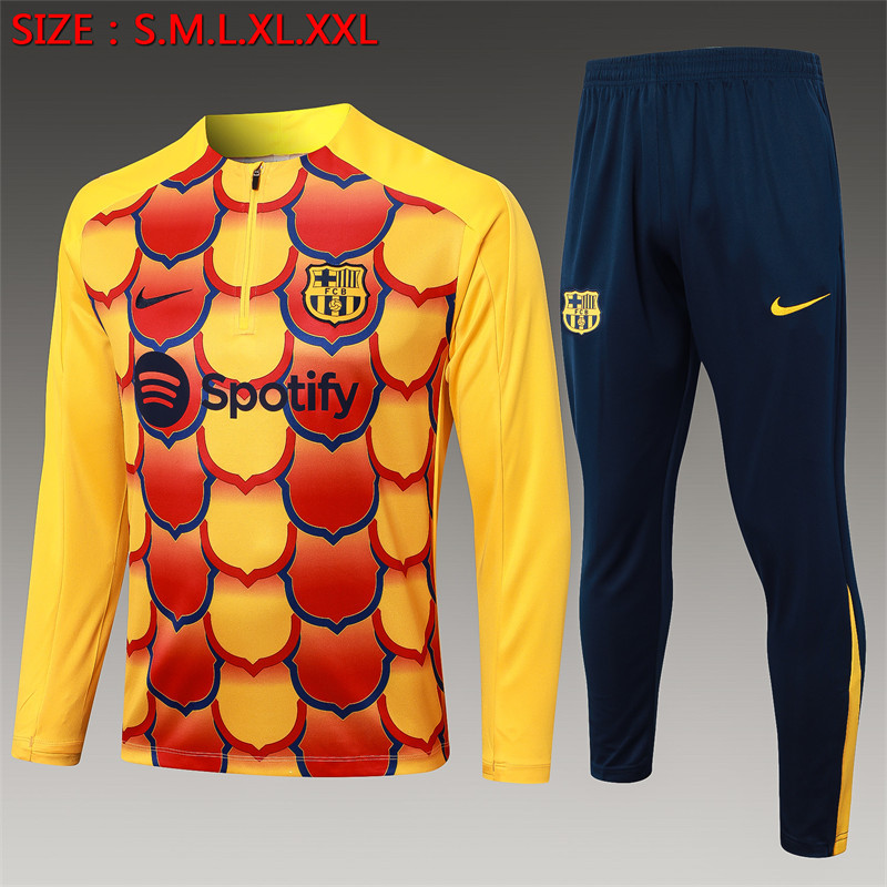 【Adult Training Wear 】B834 # 2425 Half Barcelona Yellow Inkjet