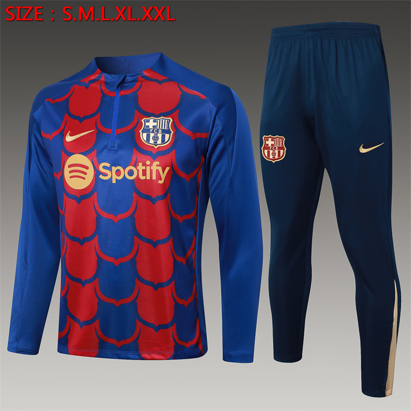 【Adult Training Wear 】B838 # 2425 Half Barcelona Color Blue Inkjet