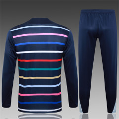 【Adult Training Wear 】 B870 # 2425 Half Pull France Royal Blue Stripe