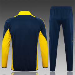 【Adult Training Wear 】E849 # 2425 Long Pull Real Madrid Royal Blue Children's Clothing (Yellow Color)