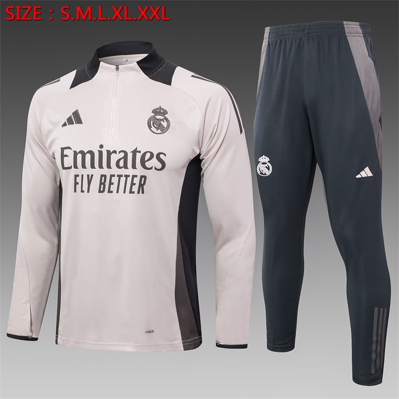 【Adult Training Wear 】B909 # 2425 Half Pull Real Madrid Light Fans