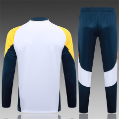 【Adult Training Wear 】B824 # 2425 Half Pull Real Madrid White (Yellow Sleeves)