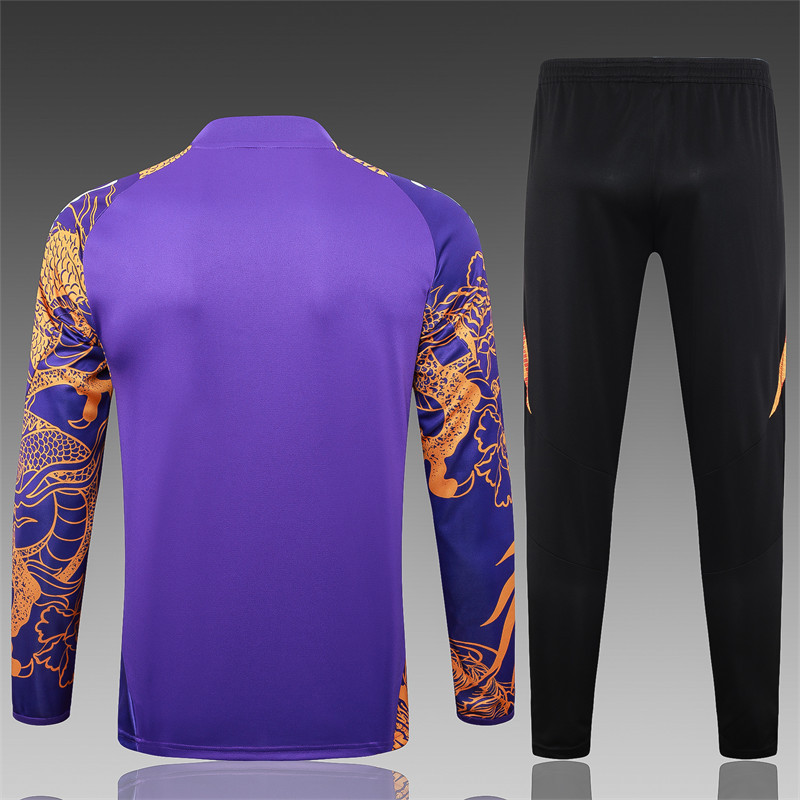【Adult Training Wear 】B915 # 2425 Half Pull Real Madrid Purple (Inkjet Dragon)