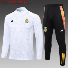 【Adult Training Wear 】B888 # 2425 Half Pull Real Madrid White Inkjet