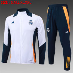【Adult Training Wear 】A755 # 2425 Long Pull Real Madrid White