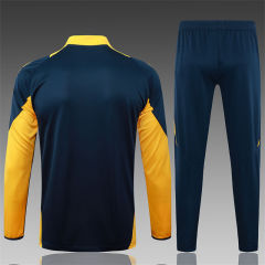 【Adult Training Wear 】B875 # 2425 Half Pull Real Madrid Royal Blue (Yellow Collar)