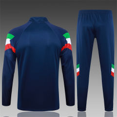 【Adult Training Wear 】B916 # 2425 Half Pull Italy Royal Blue (with red, white, and green sleeves)