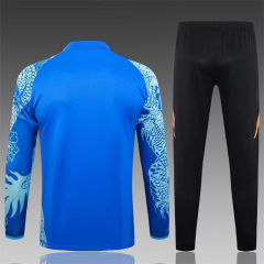 【Adult Training Wear 】B912 # 2425 Half Pull Real Madrid Shallow Blue (Inkjet Dragon)