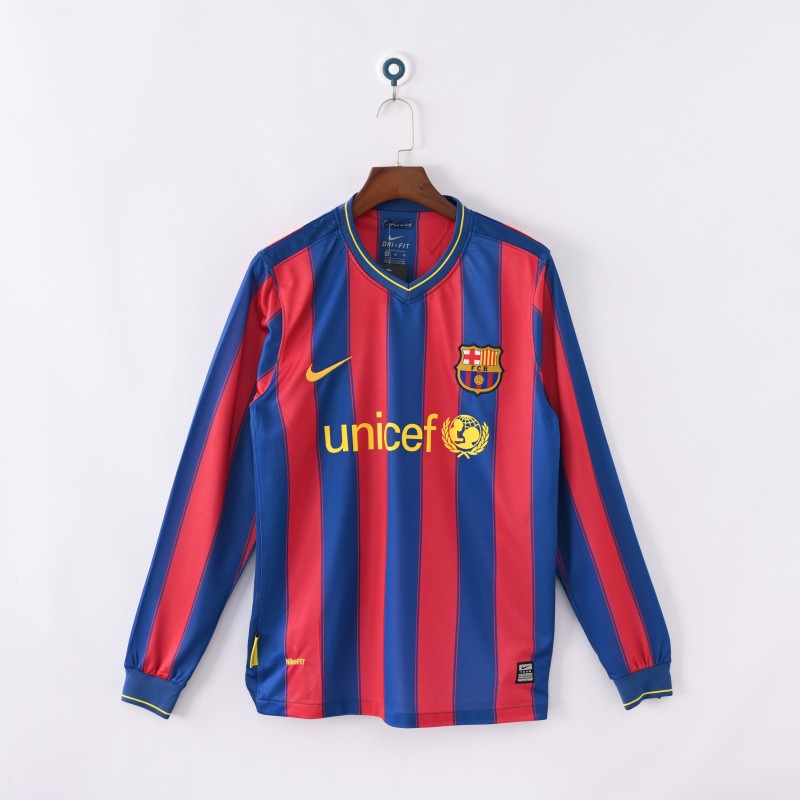 2009/10 Barcelona Retro Jersey Home Long Sleeve