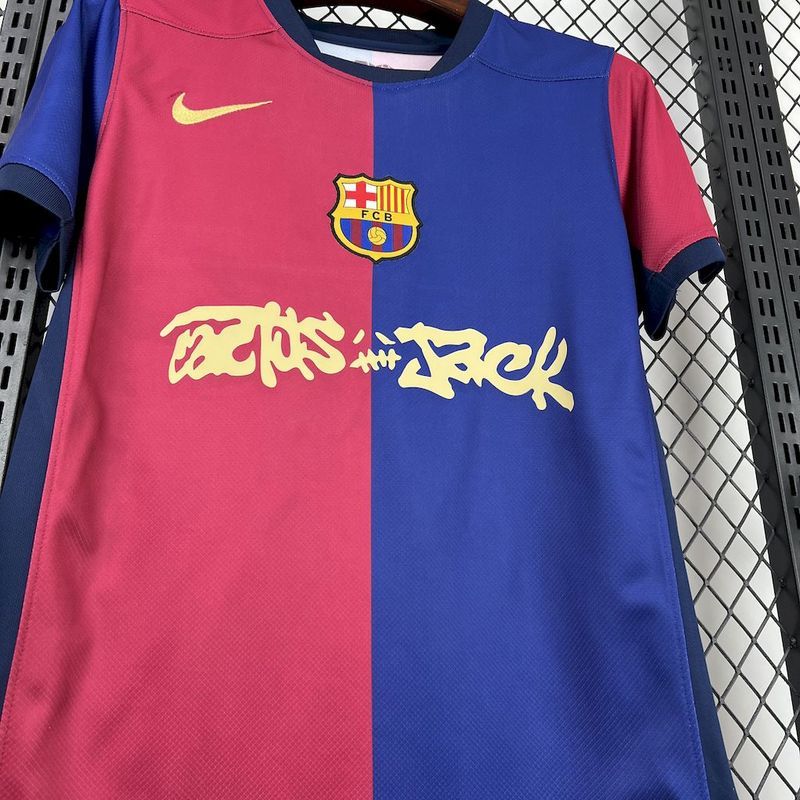 2025/26 Barcelona Home Barça x Spotify x Travis Scott Fan Version Jersey 