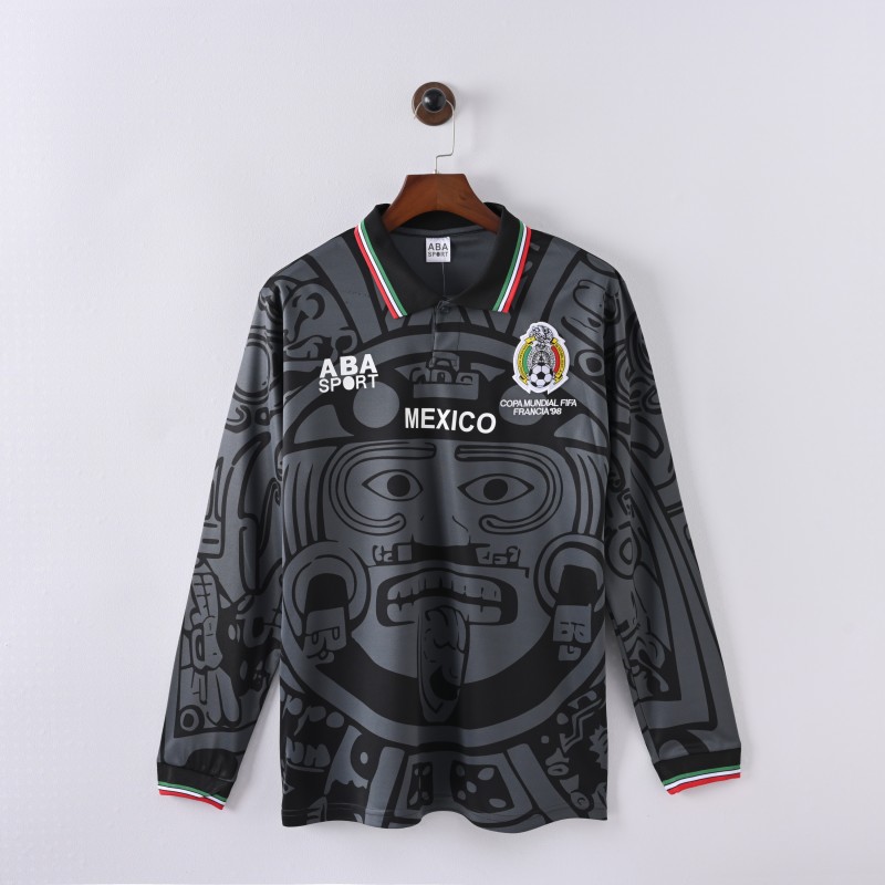 1998 Mexico Long Sleeve Retro Jersey Third Away World Cup